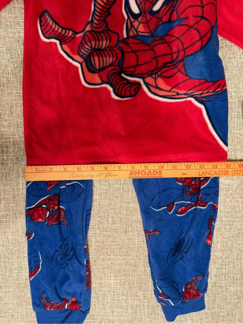 Marvel Spider-Man 3 Piece Fleece Pajama Set with Grip Socks Boys Medium 8/10 NWT